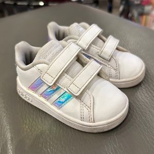 Adidas iridescent sneakers with Velcro straps